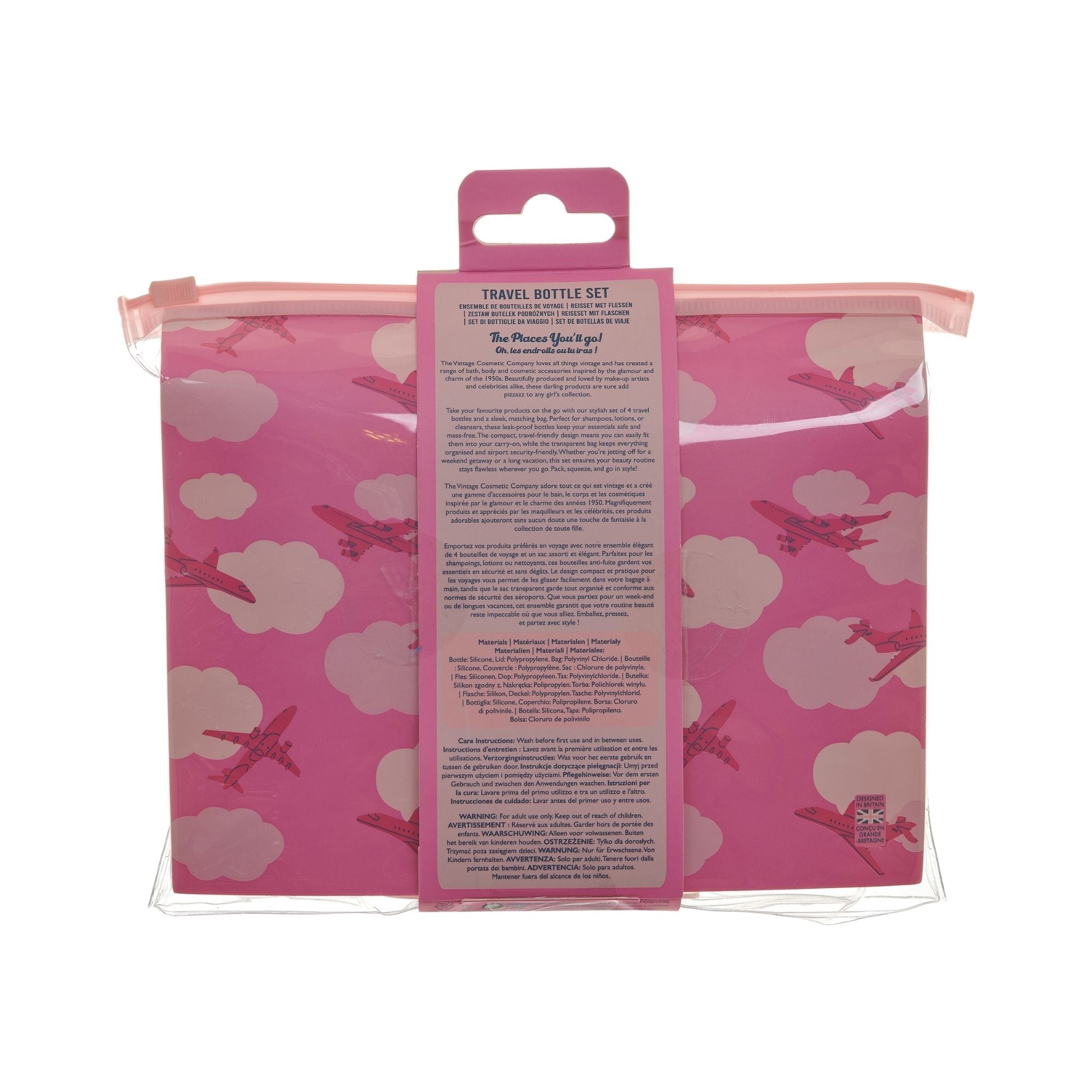 Vintage 4Pc Silicone Travel Bottles With Bag