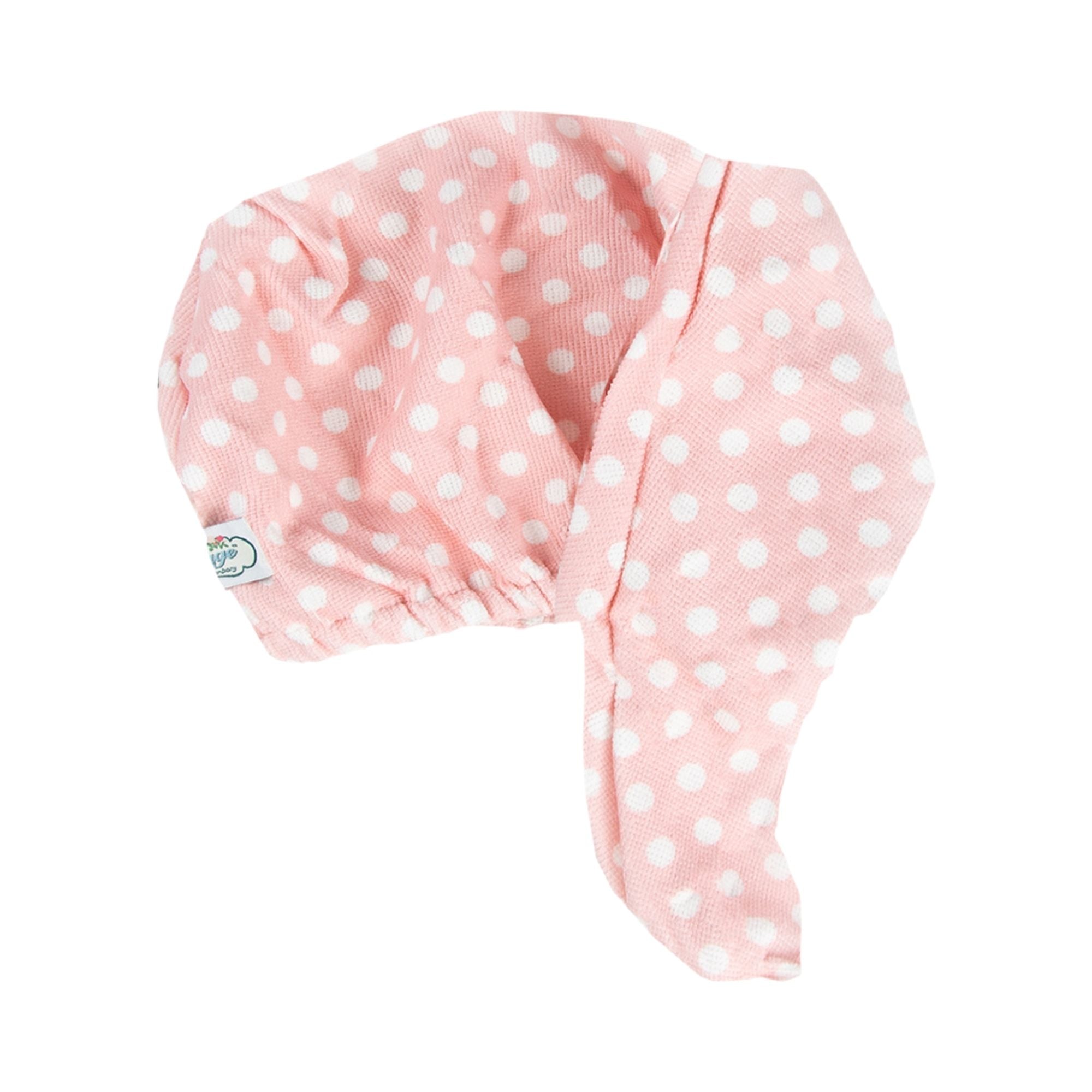 Hair Drying Twist Towel Pink Polka Dots