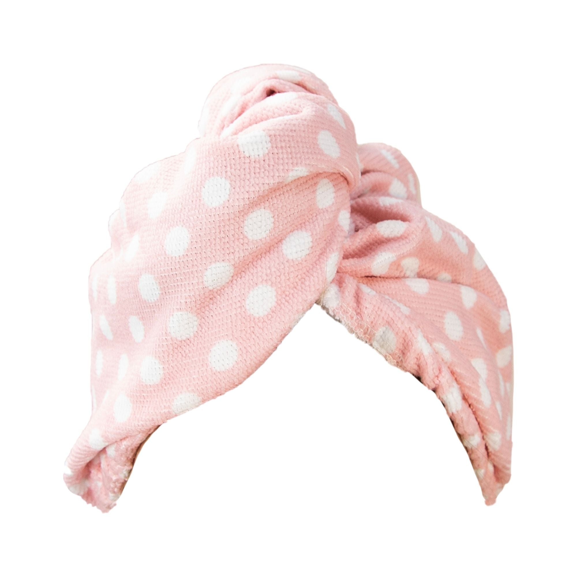 Hair Drying Twist Towel Pink Polka Dots