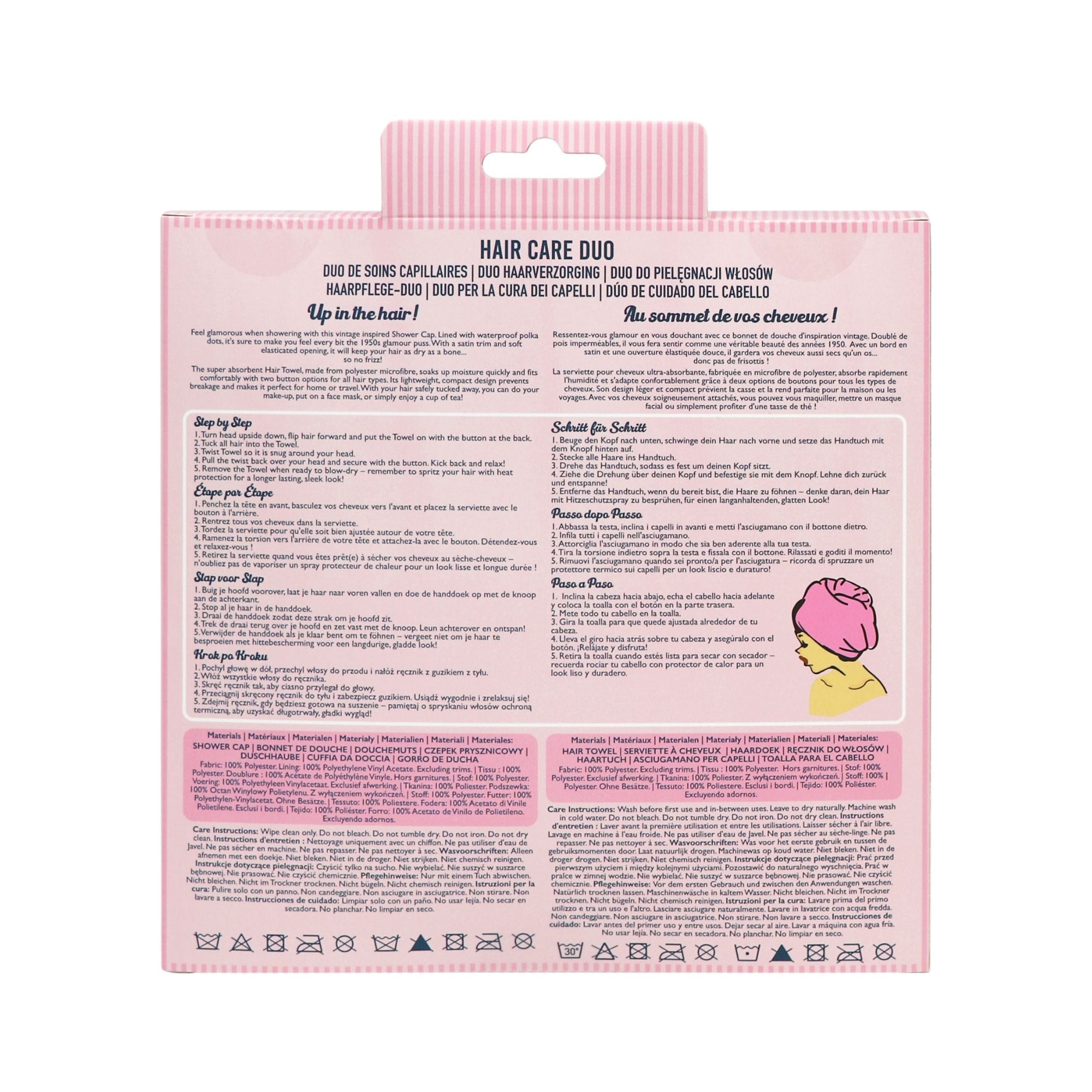 Vintage Shower Cap & Hair Turban Duo