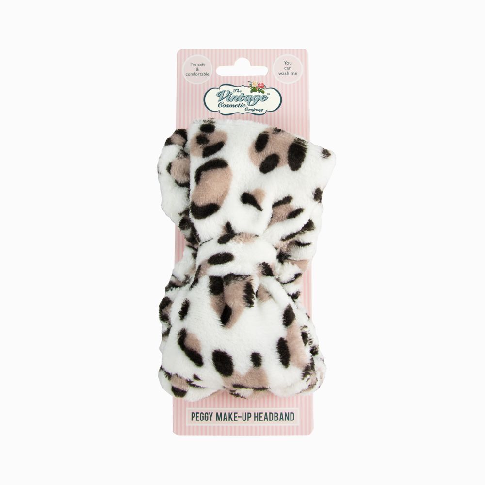 Peggy Makeup Headband White Leopard