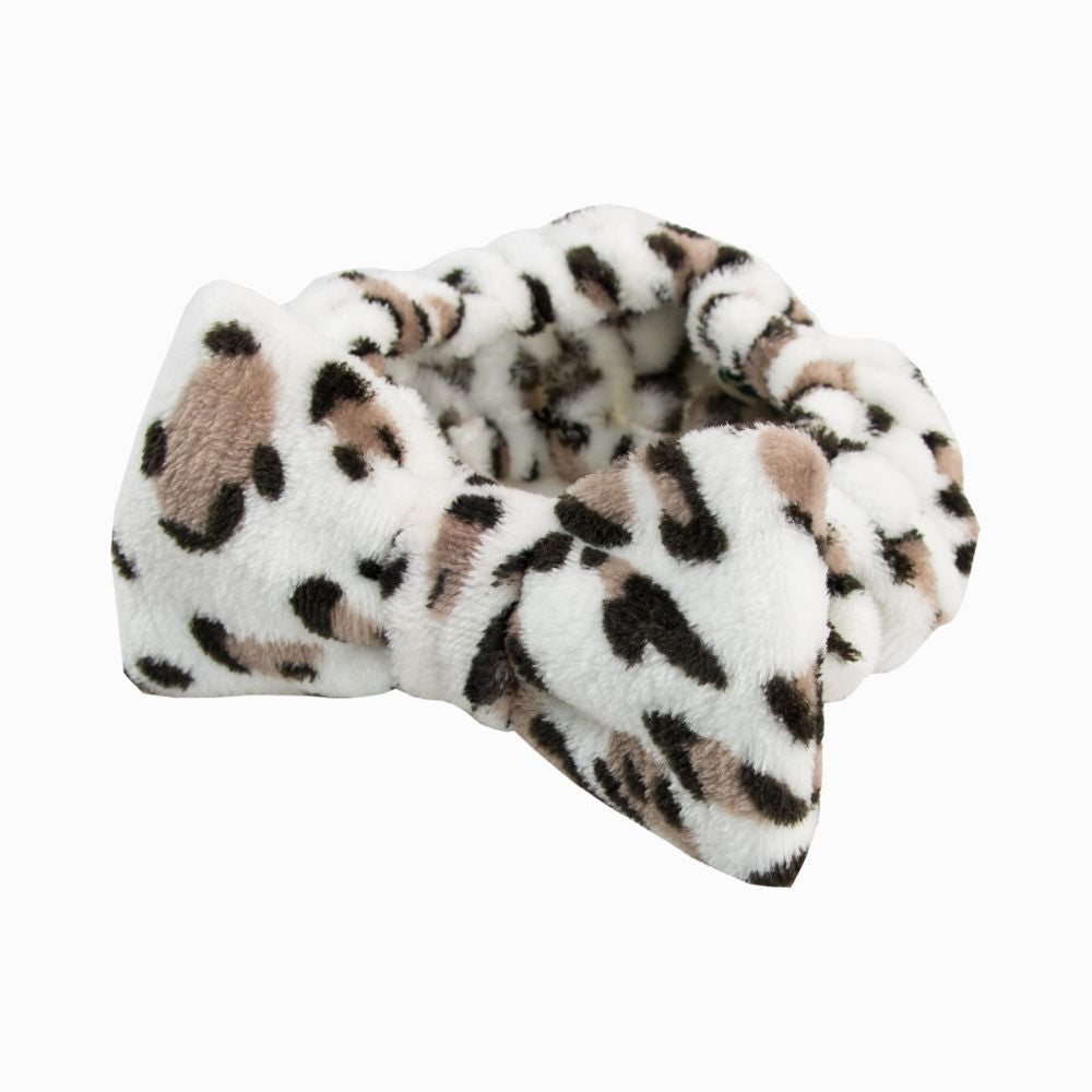 Peggy Makeup Headband White Leopard