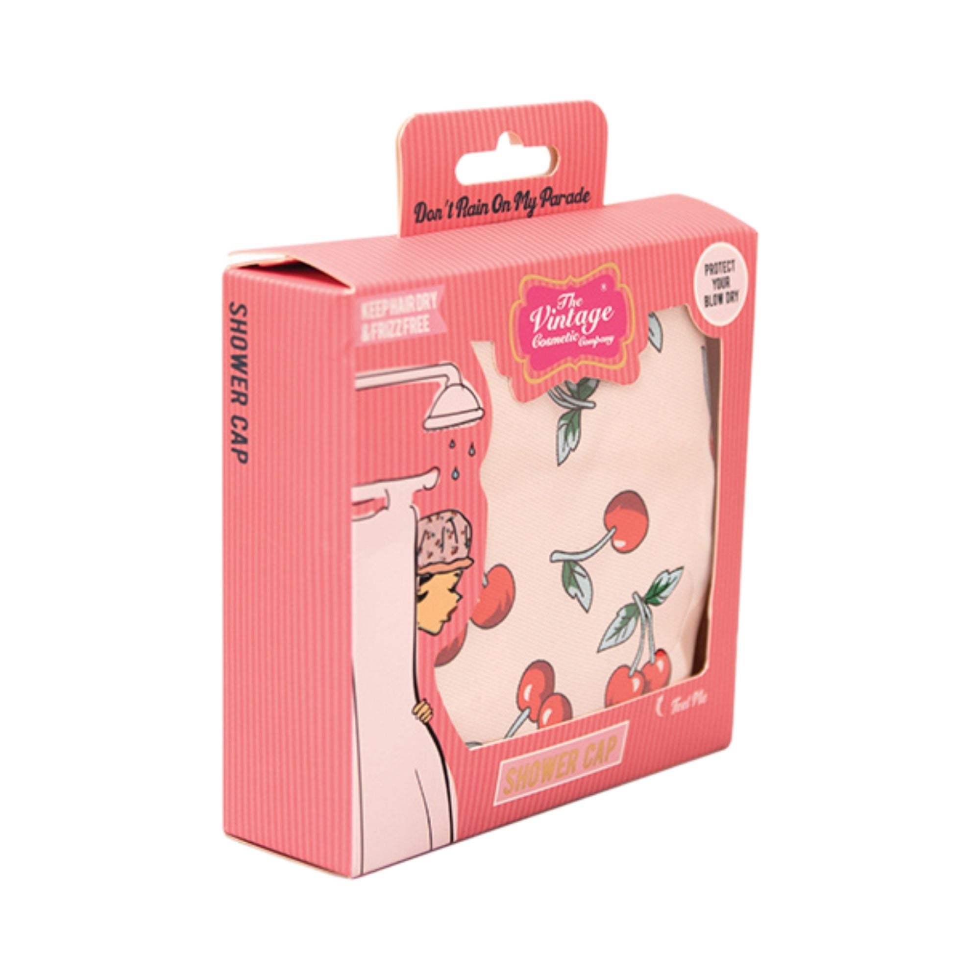 Shower Cap Pink Cherry Print