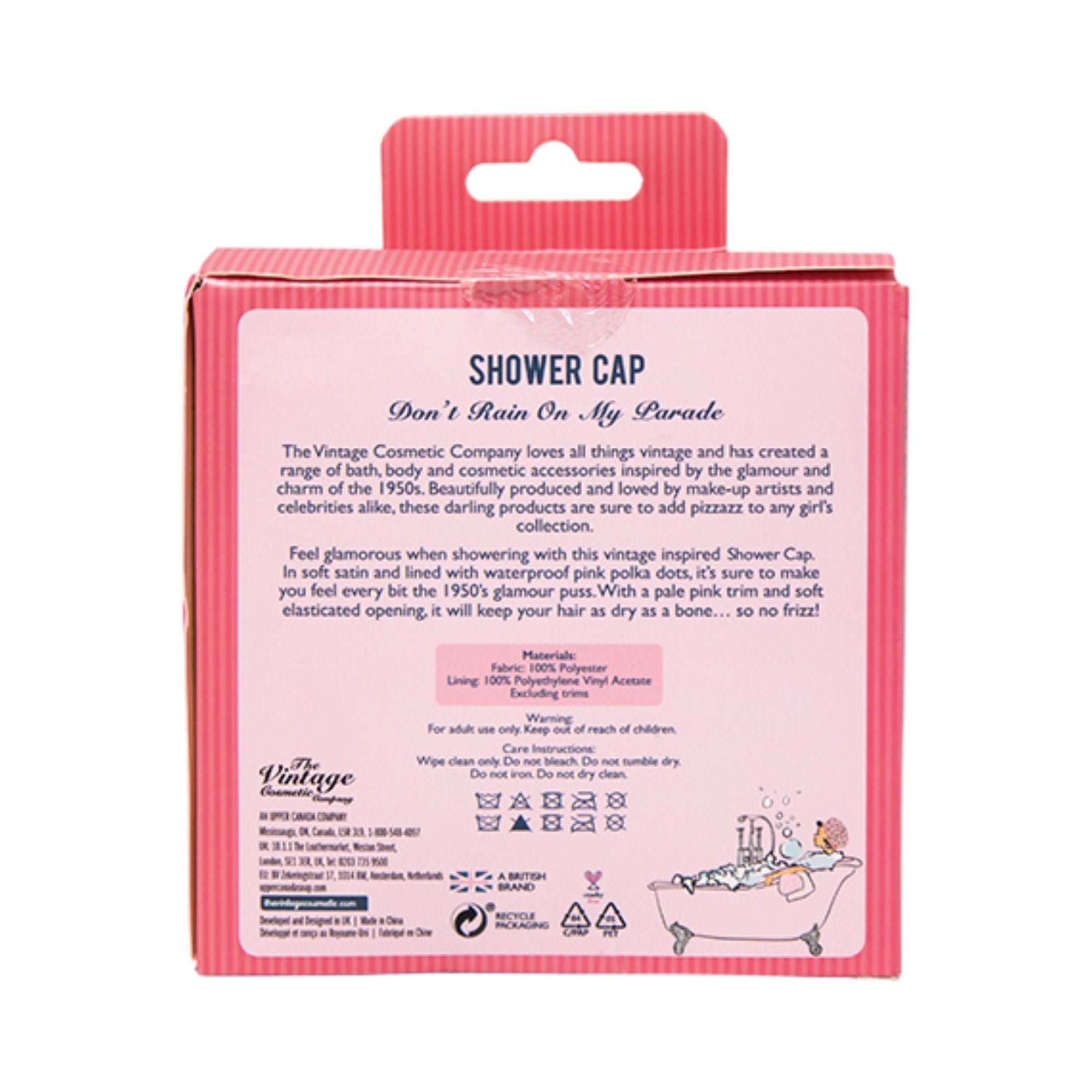 Shower Cap Pink Cherry Print
